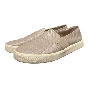 Vince Women's Gray Blair Perforated Leather Slip-On Sneaker Shoes Size 8.5 M